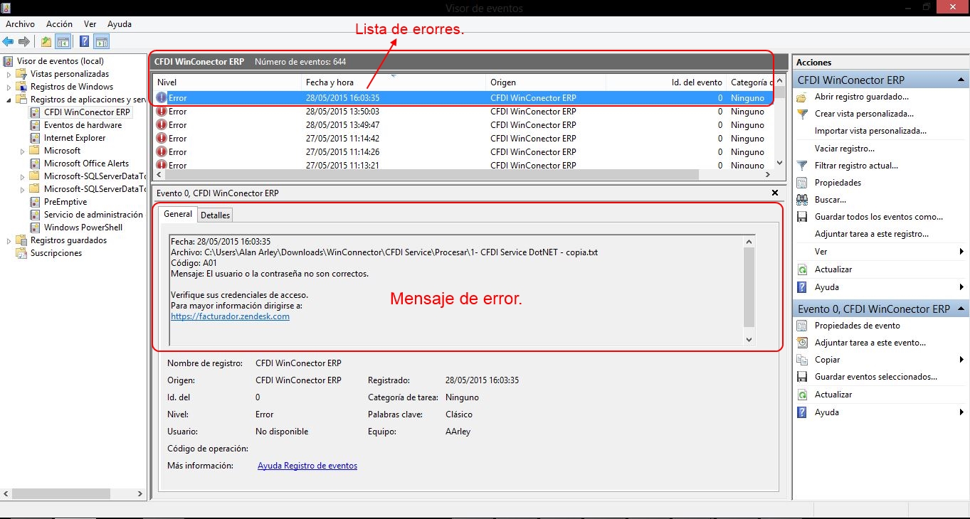 Resolución de Errores Facturador